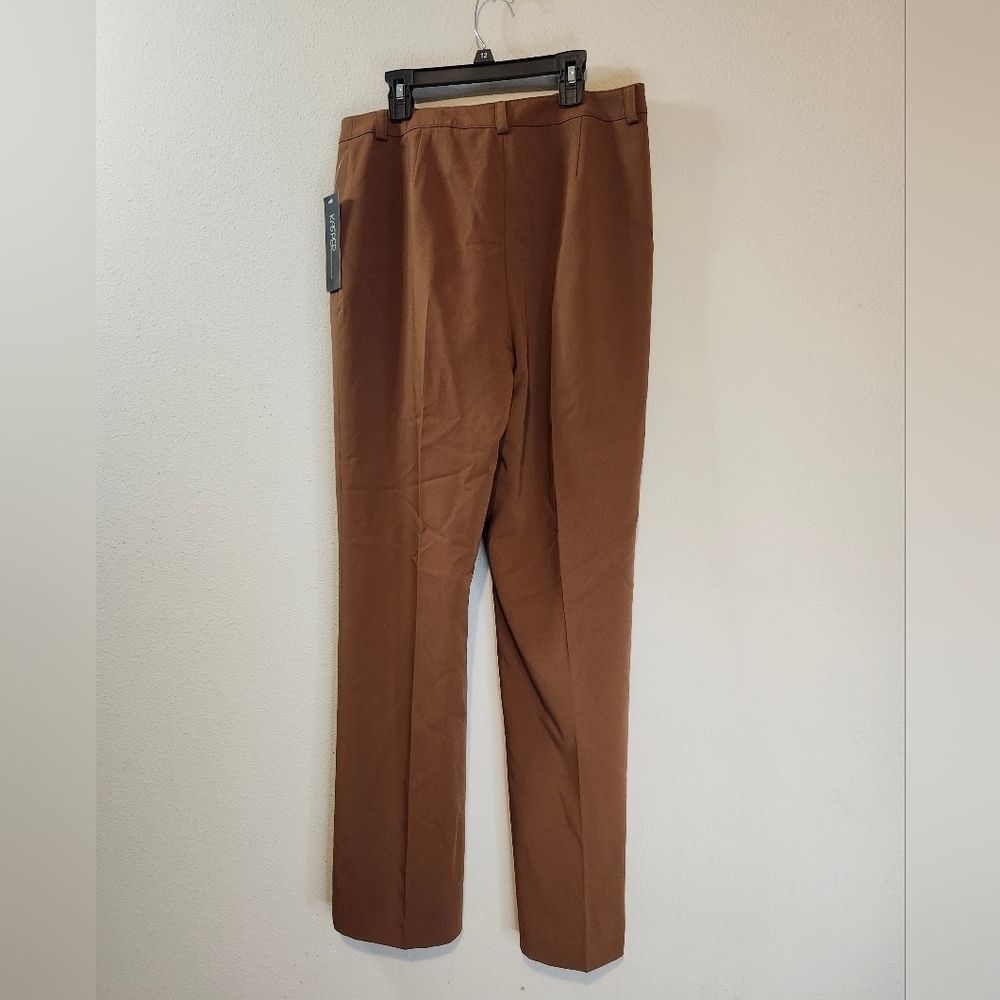 Kasper Women's Size 8 Wild Things Brown Bear Creased Front Chic Trouser NWT - Picture 3 of 8